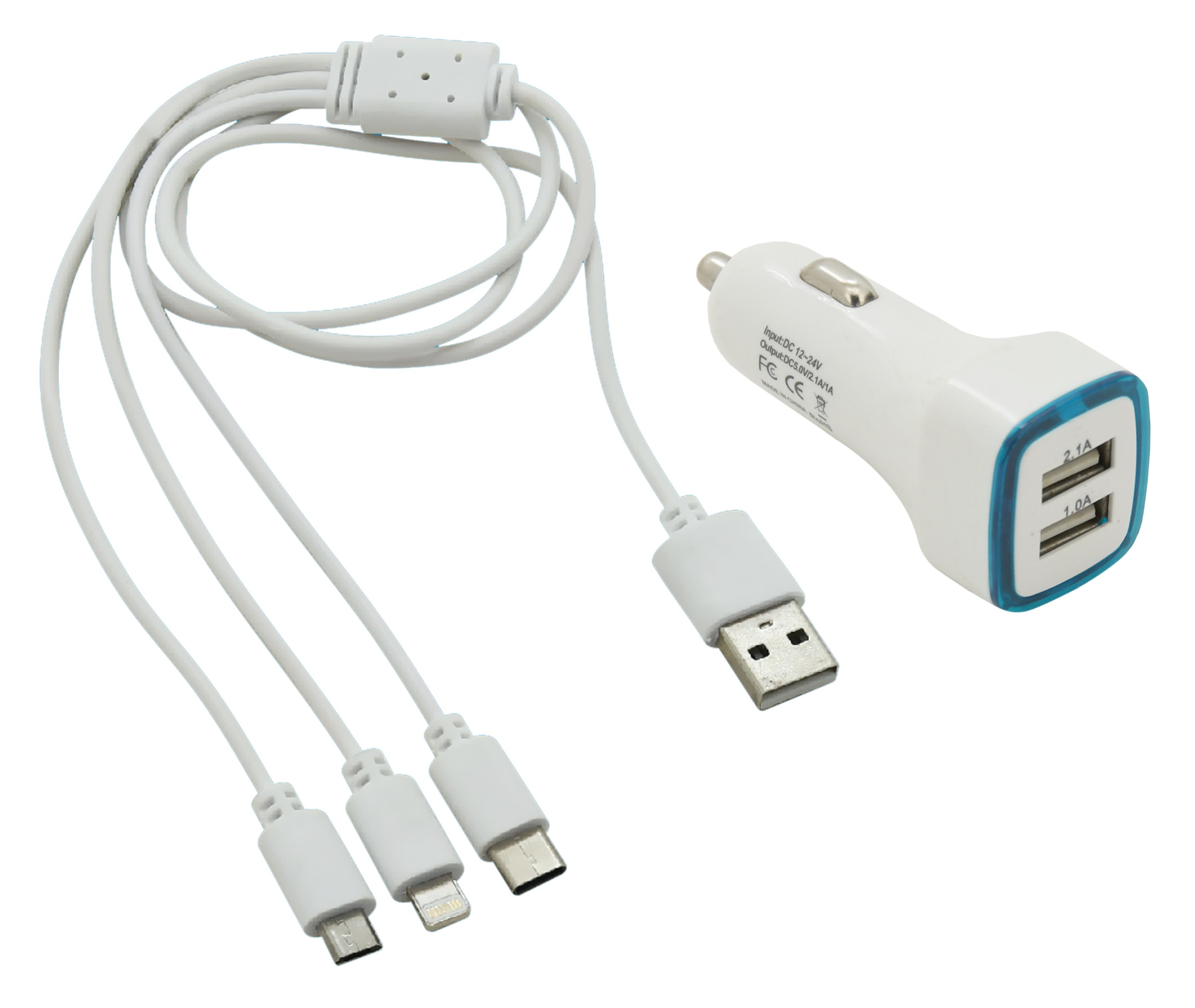 Nabíječka telefonu USB 3in1 (micro USB, iPhone, USB C)