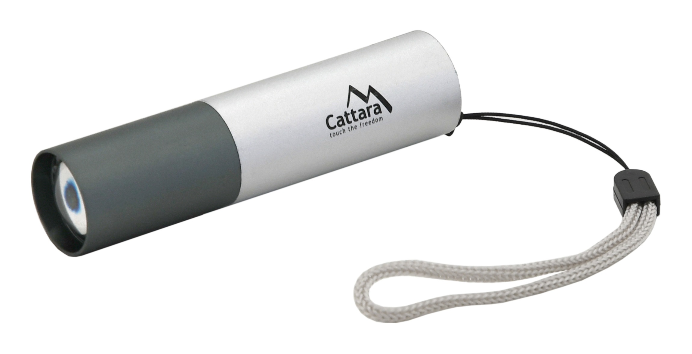 Cattara - Svítilna kapesní LED 120lm ZOOM nabíjecí SILVER