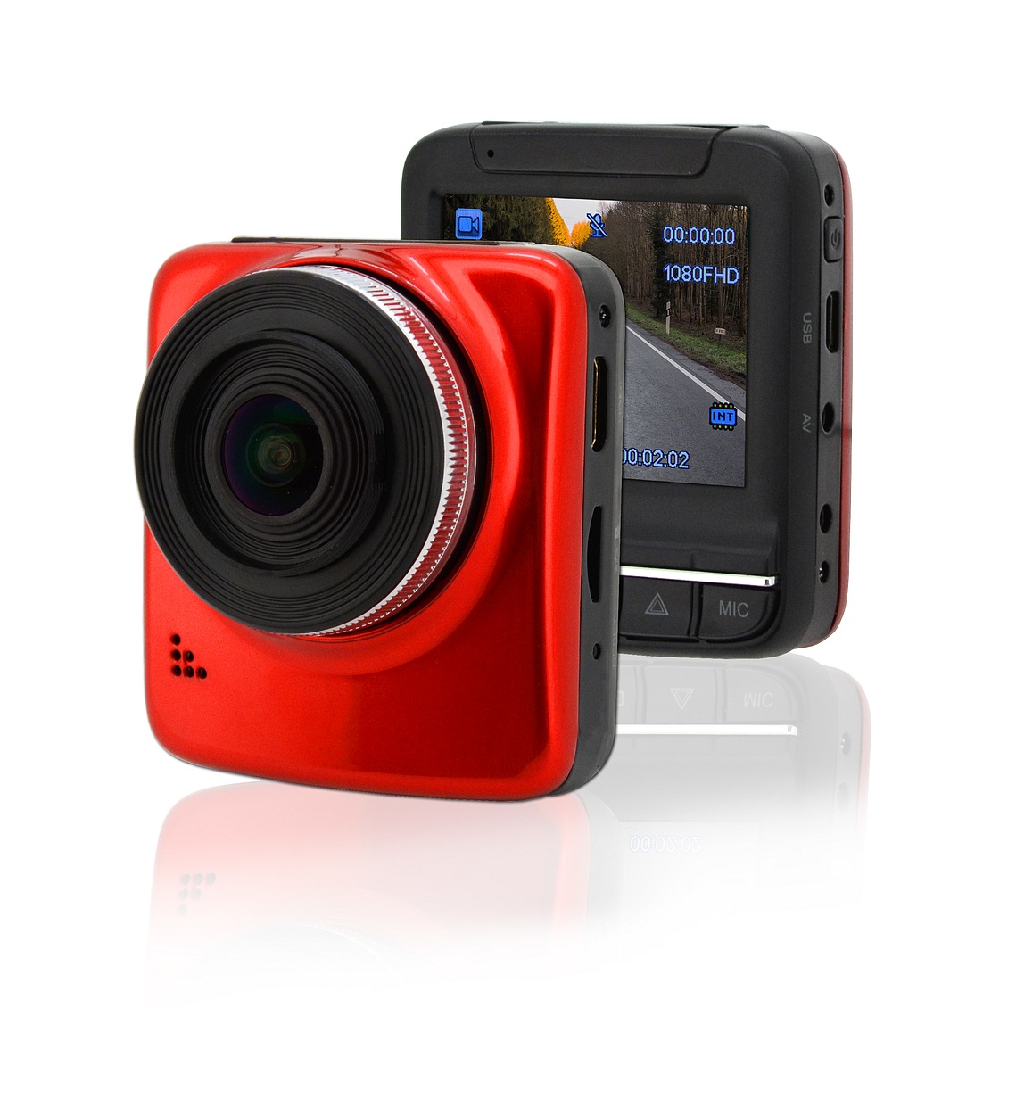 COMPASS 33613 Kamera do auta Full HD 2,4" červená GPS