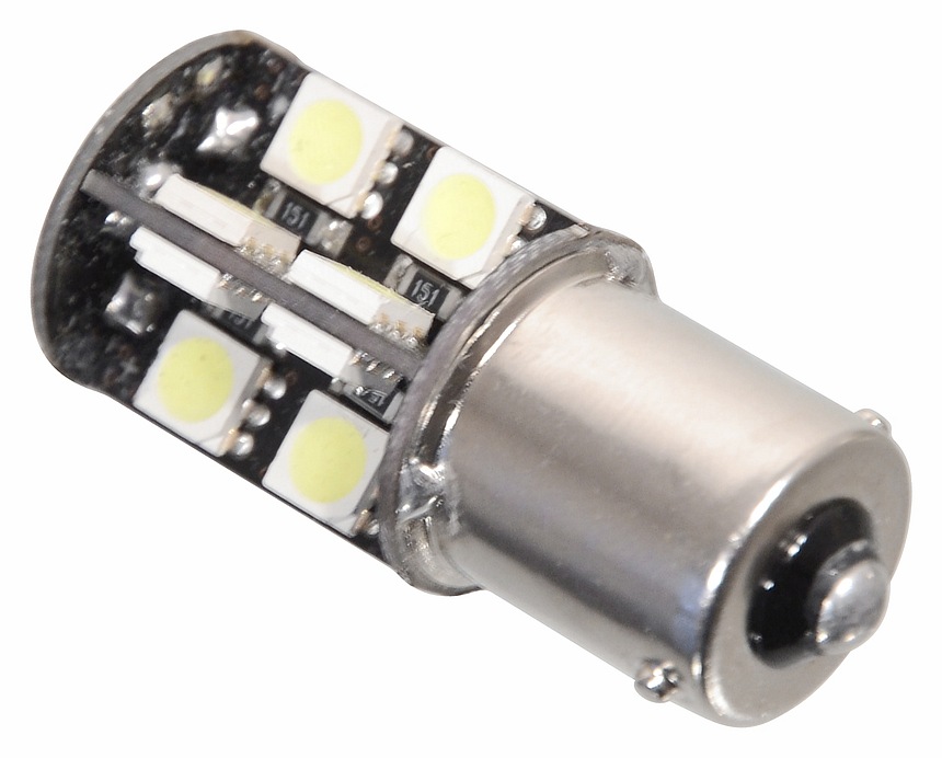 Žárovka 19 SMD LED 12V Ba15S s rezistorem CAN-BUS ready bílá