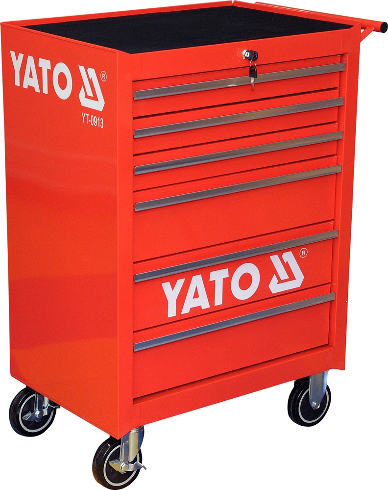YATO YT-0913 Skříňka dílenská pojízdná 6 zásuvek červená