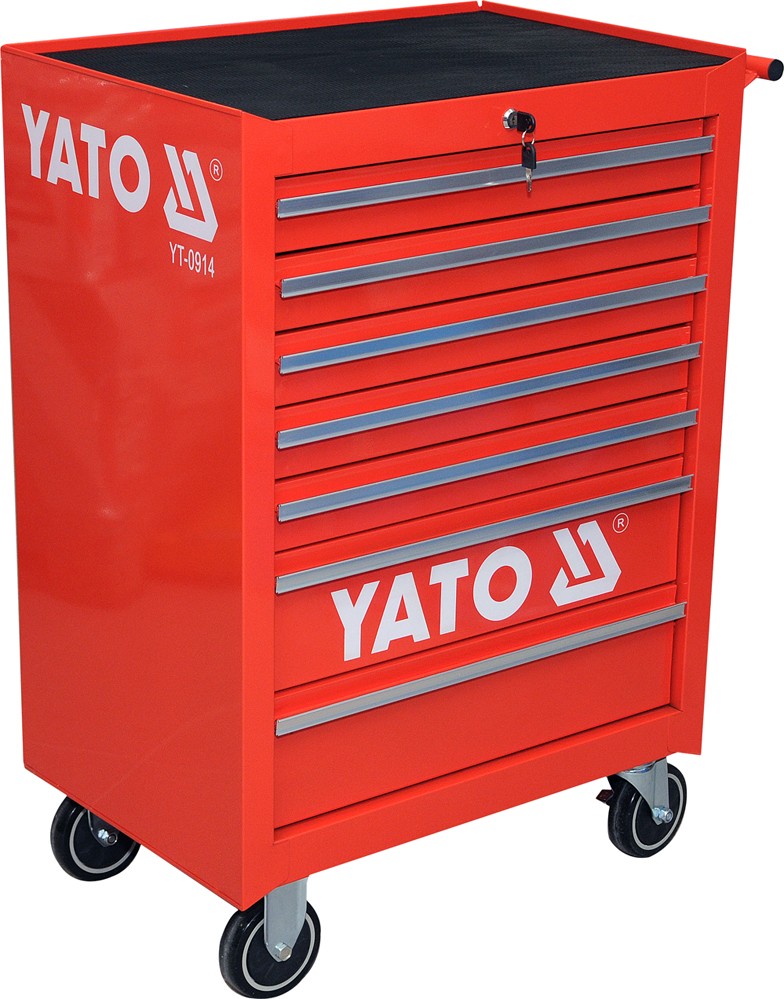 YATO YT-0914 Skříňka dílenská pojízdná 7 zásuvek červená