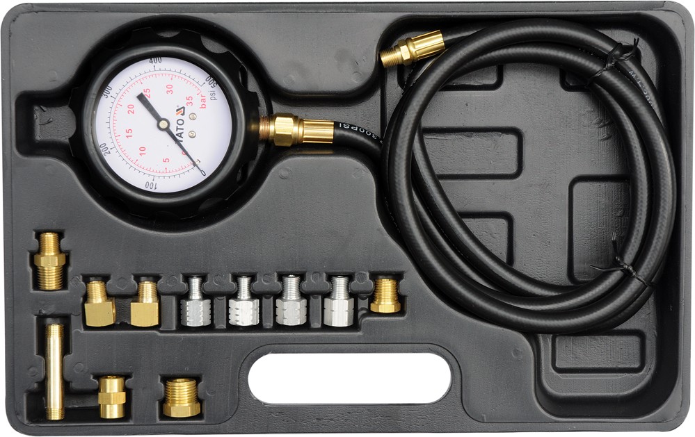 Souprava k měření kompresního tlaku oleje, 12ks, 0-35bar