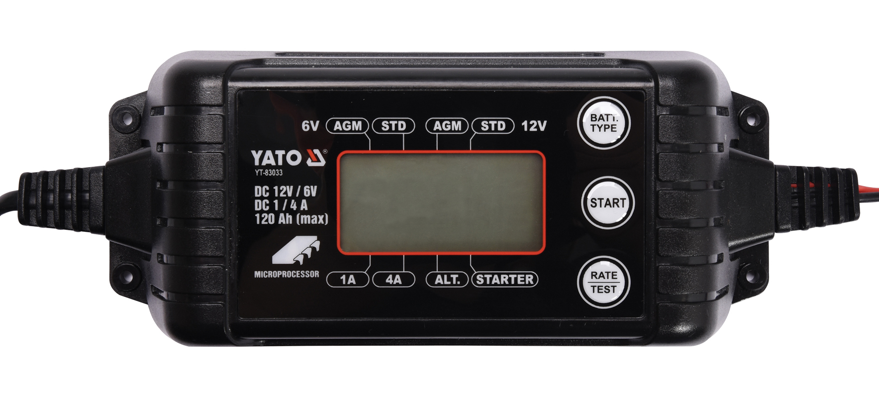 YATO YT-83033 Nabíječka 4A 6/12V PB/GEL LCD display