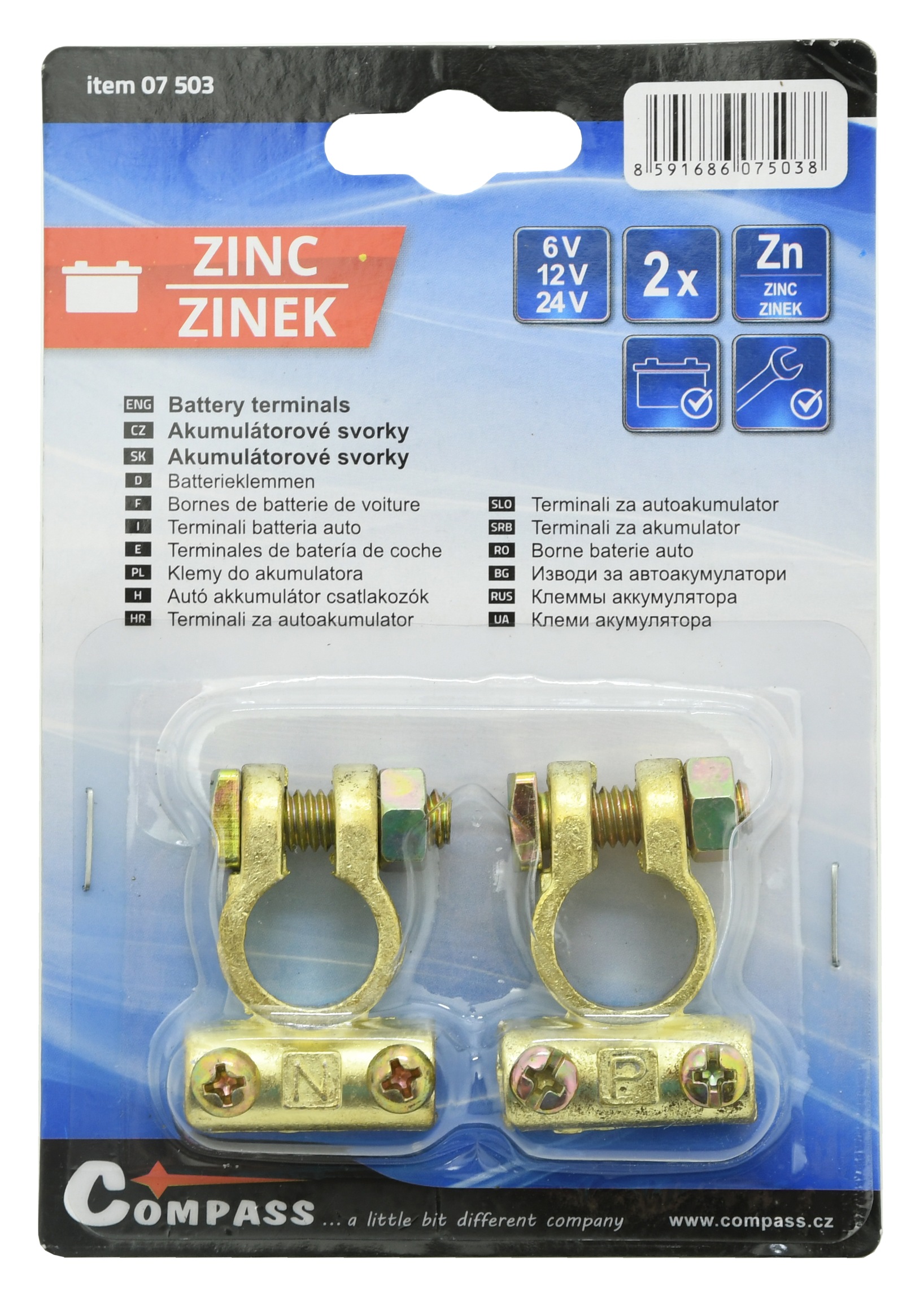 Akumulátorové svorky zinkové 2ks