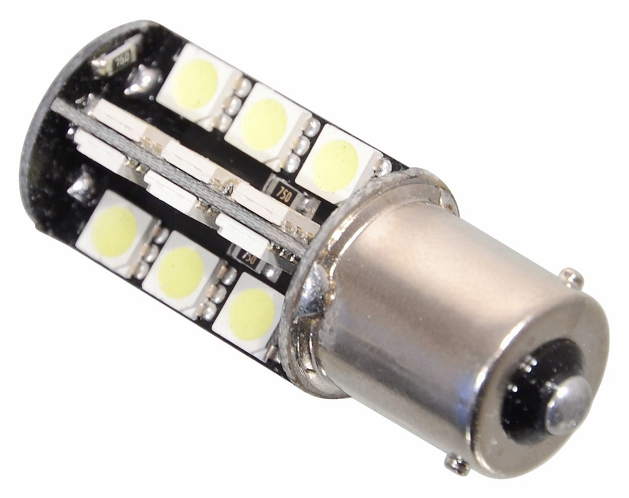 Žárovka 27 SMD LED 12V Ba15S s rezistorem CAN-BUS ready bílá