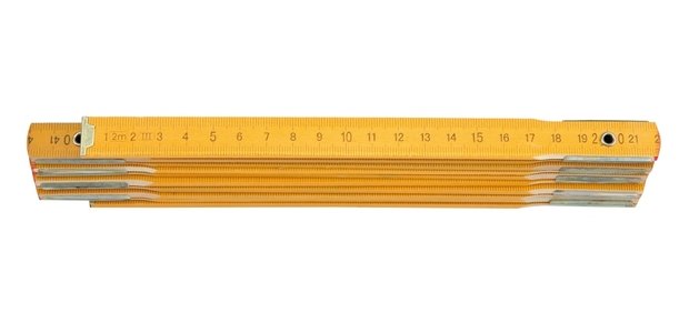 Fotografie Metr skládací 2 m dřevěný žlutý