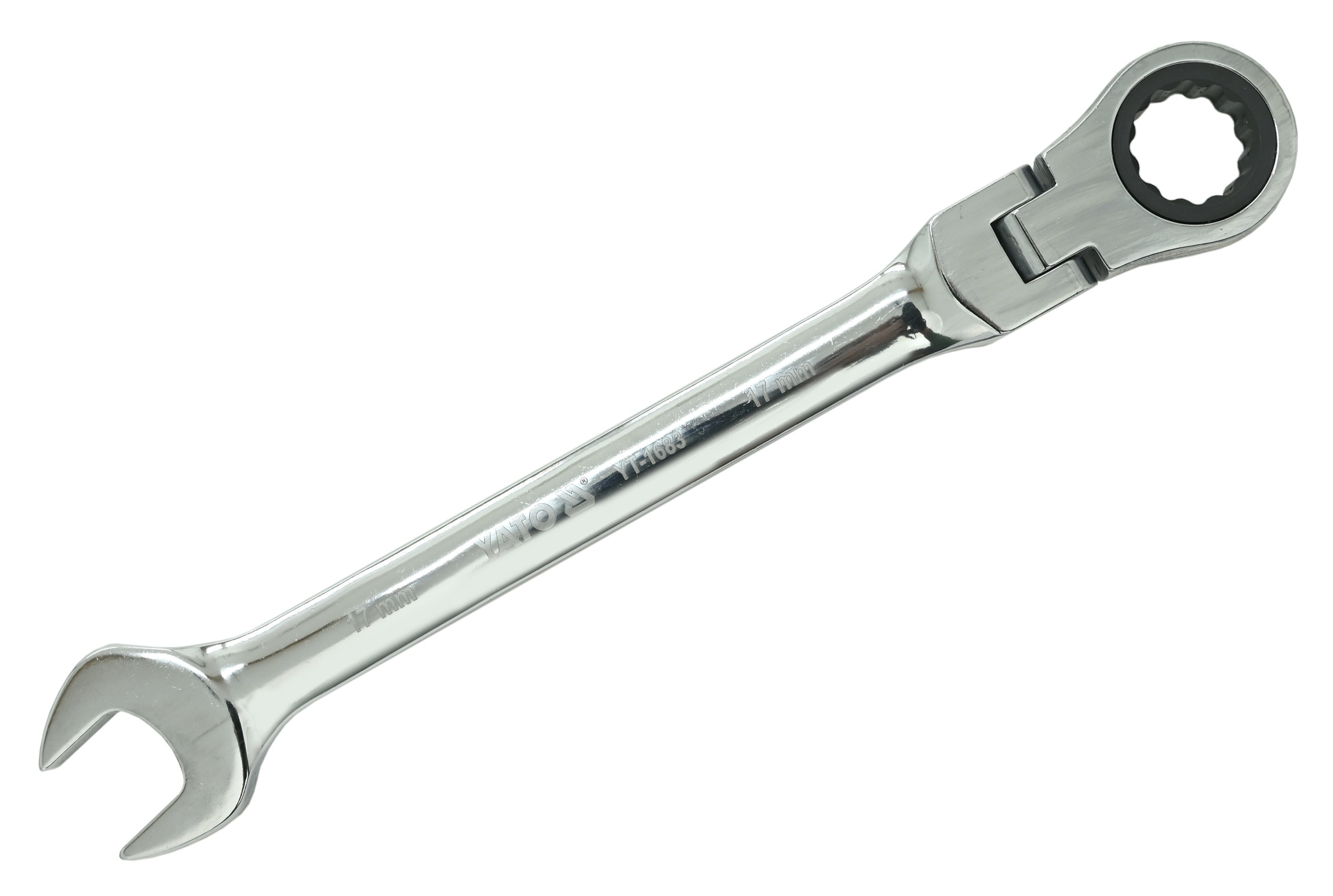 Klíč očkoplochý ráčnový 17 mm s kloubem