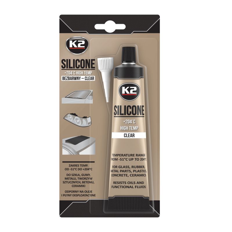 K2 SILICONE CLEAR 85 g - vysokoteplotní čirý silikon